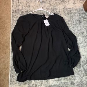 J. Crew black long sleeve top